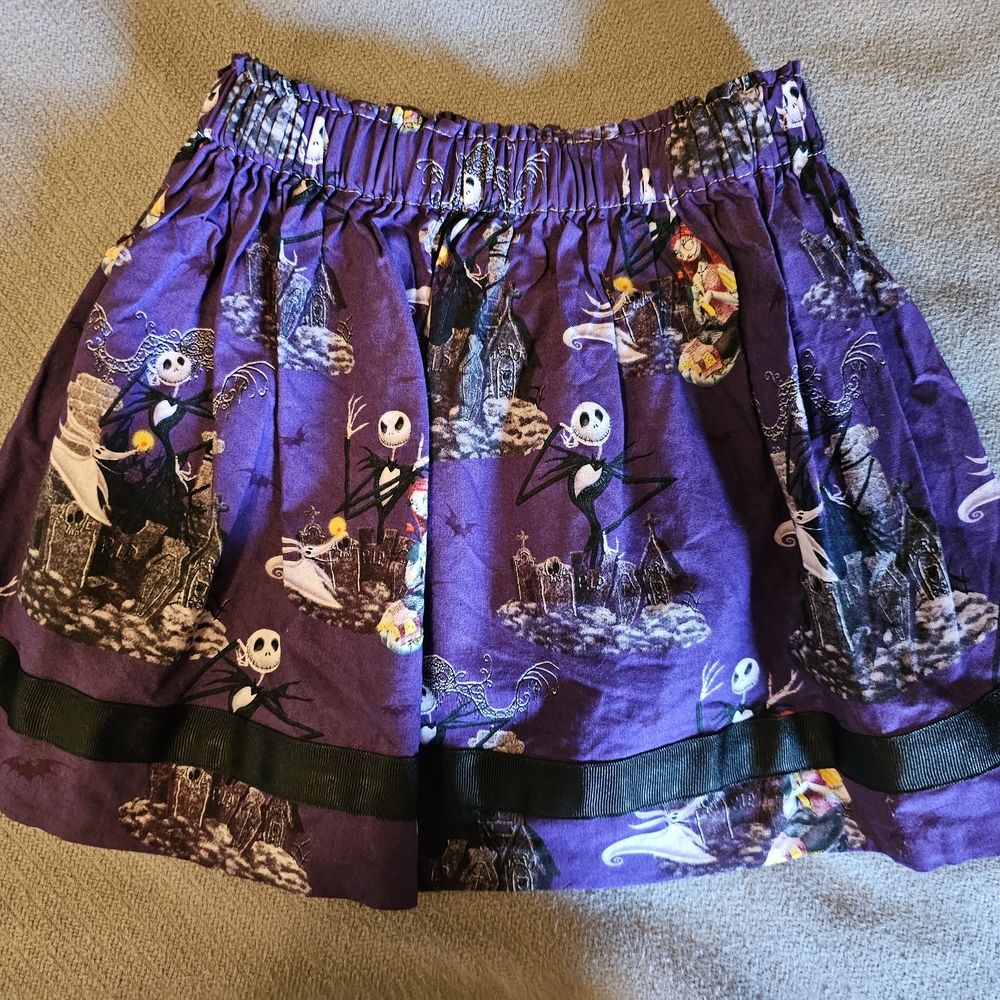 Pearl Purple Halloween Skirt with Black Trim